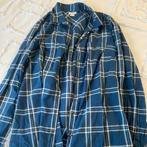 Navy blue plaid shirt
